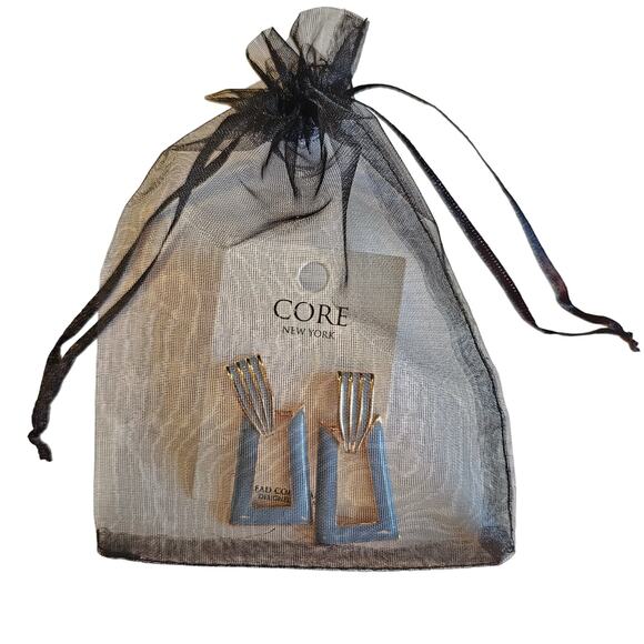 Statement Geometric Drop Earrings Gold Blue Enamel Modern 1.6" Dangle New CORE - Picture 7 of 8